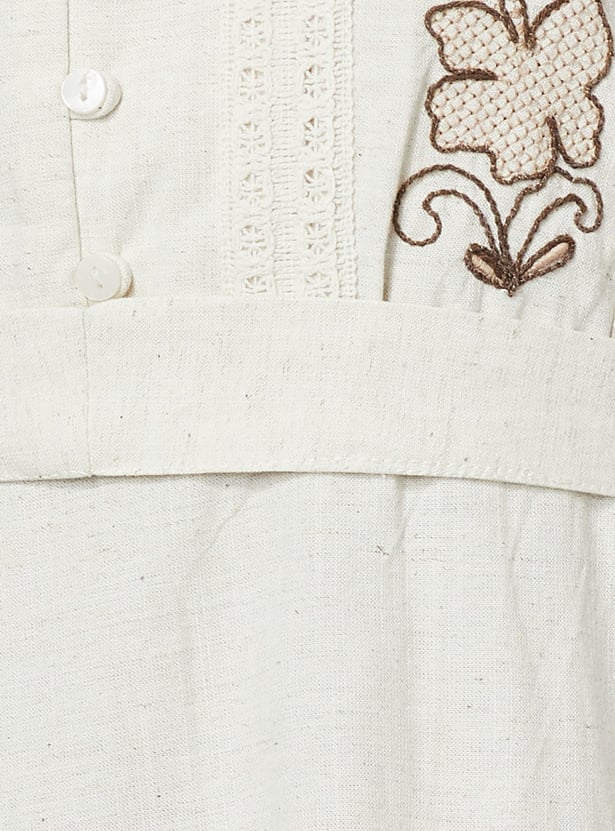 COLOUR ME Embroidered A-Line Dress