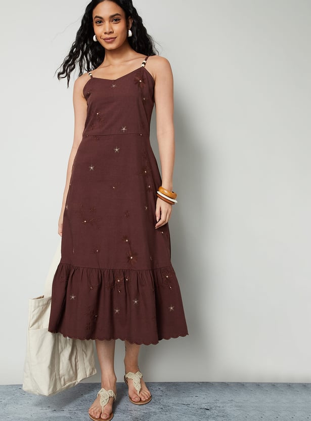 COLOUR ME Embroidered Tiered Dress