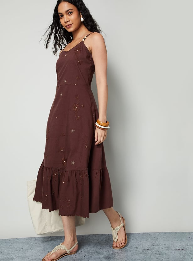 COLOUR ME Embroidered Tiered Dress