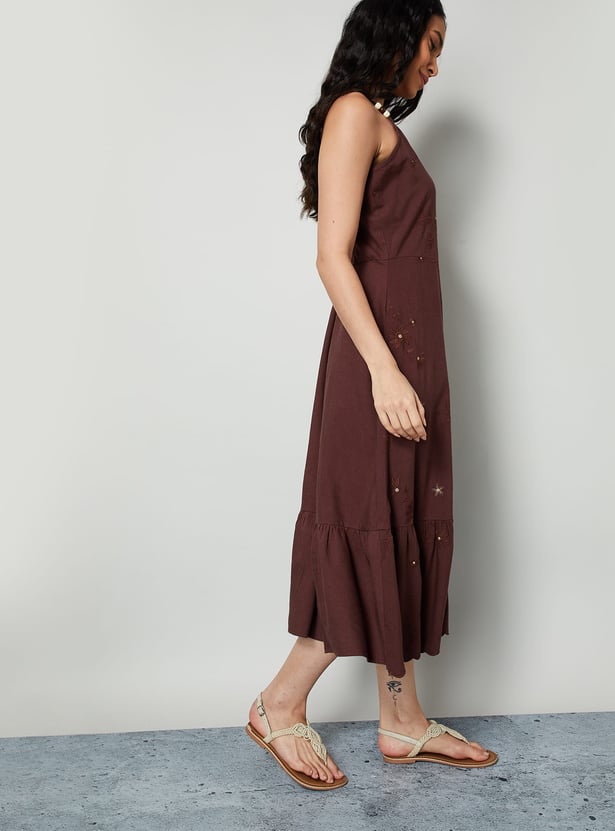 COLOUR ME Embroidered Tiered Dress