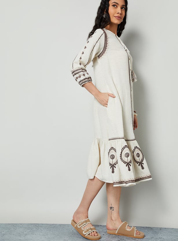 COLOUR ME Ethnic Motif A-line Dress