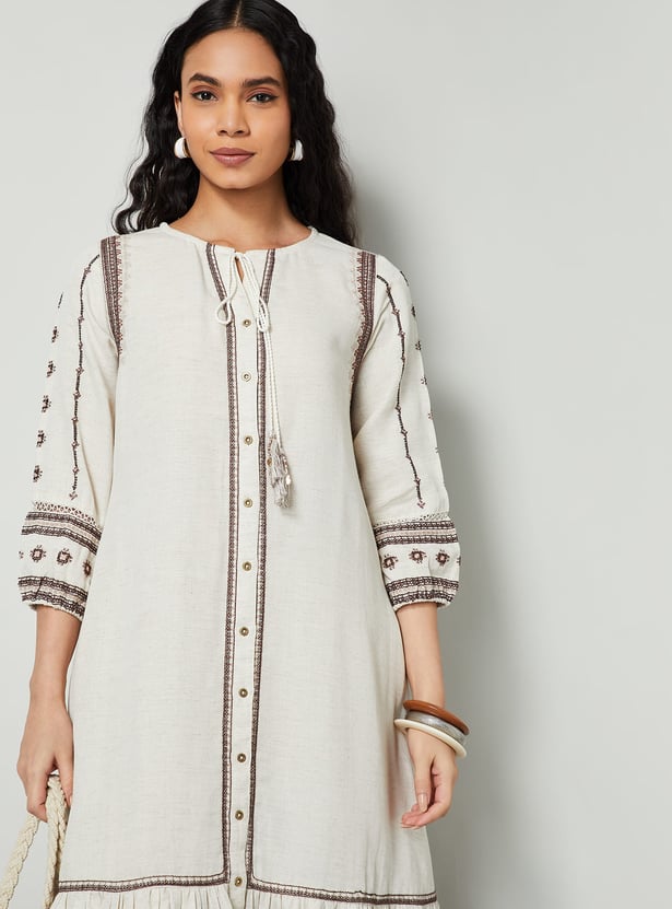 COLOUR ME Ethnic Motif A-line Dress