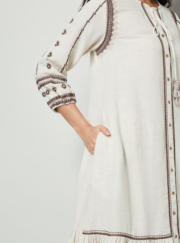 COLOUR ME Ethnic Motif A-line Dress