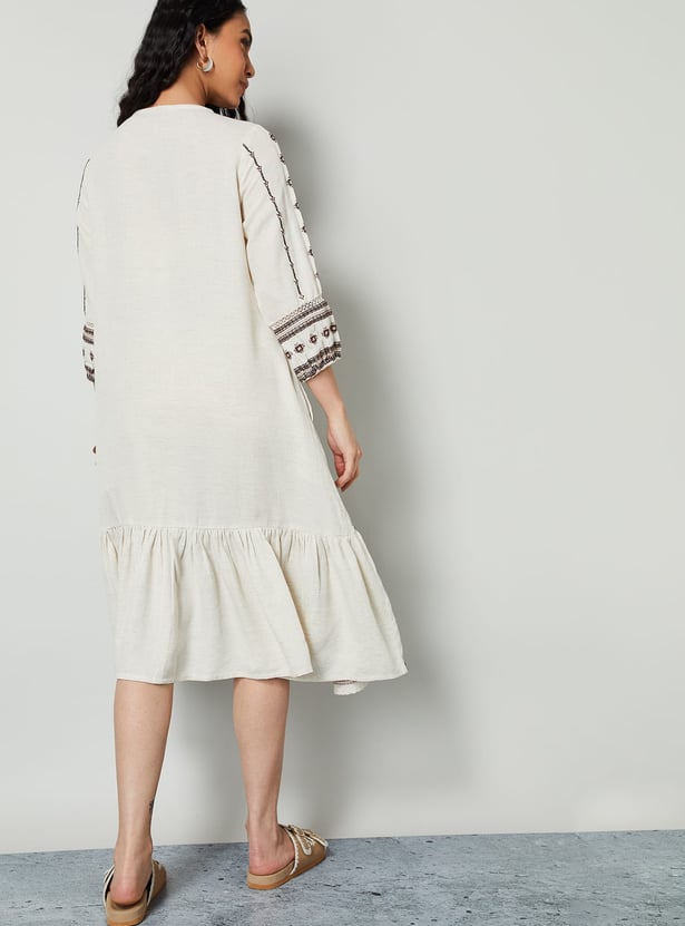 COLOUR ME Ethnic Motif A-line Dress