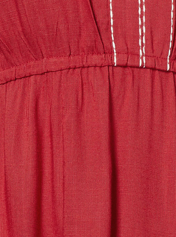 COLOUR ME Embroidered Midi Dress