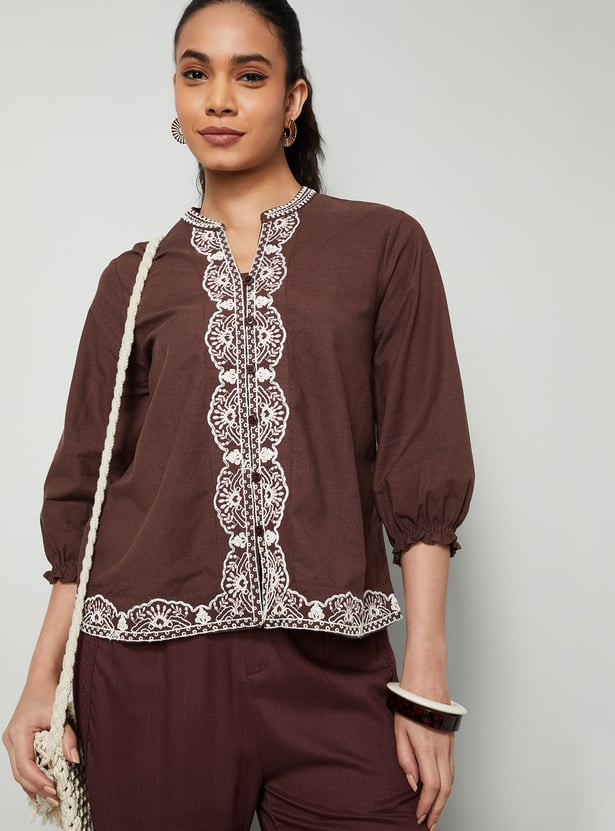 COLOUR ME Embroidered Top