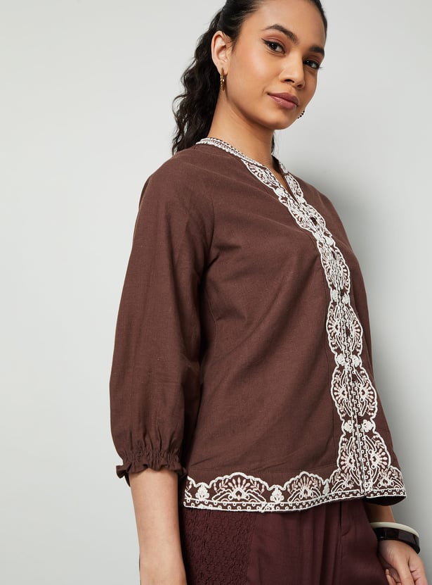 COLOUR ME Embroidered Top