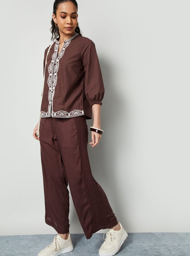 COLOUR ME Crochet Straight Pants
