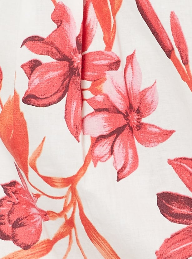 COLOUR ME Floral Printed Cropped Shirt