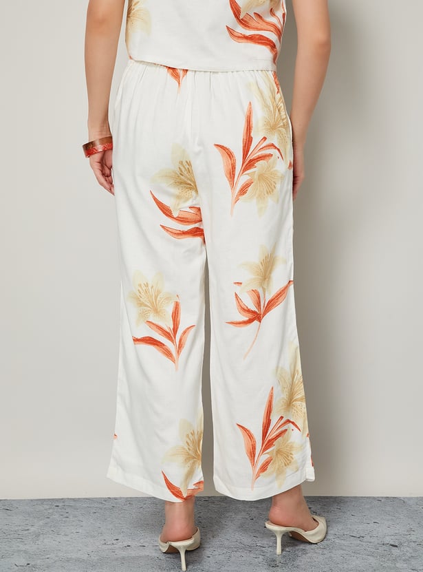 COLOUR ME Floral Print Straight Pants