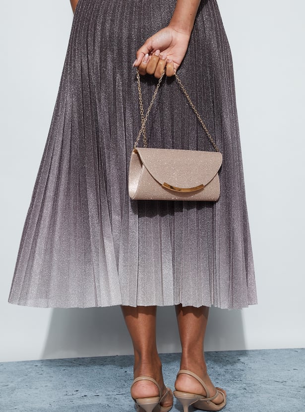 CODE Glitter Envelope Clutch with Chain Strap