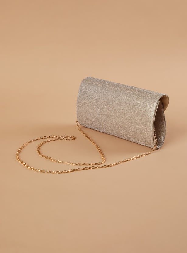 CODE Glitter Envelope Clutch with Chain Strap