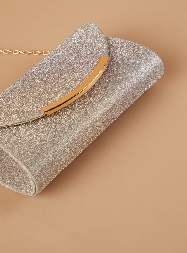 CODE Glitter Envelope Clutch with Chain Strap
