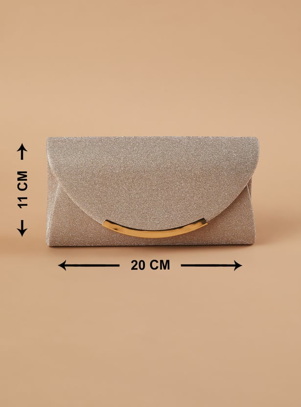 CODE Glitter Envelope Clutch with Chain Strap