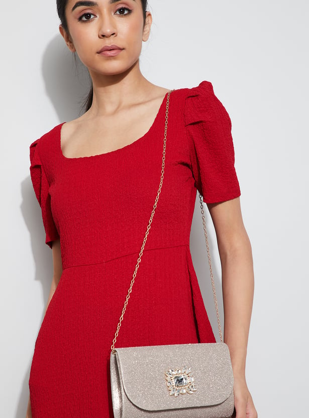 CODE Embellished Envelope Clutch