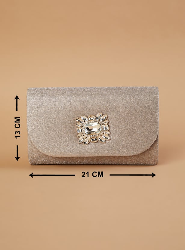 CODE Embellished Envelope Clutch
