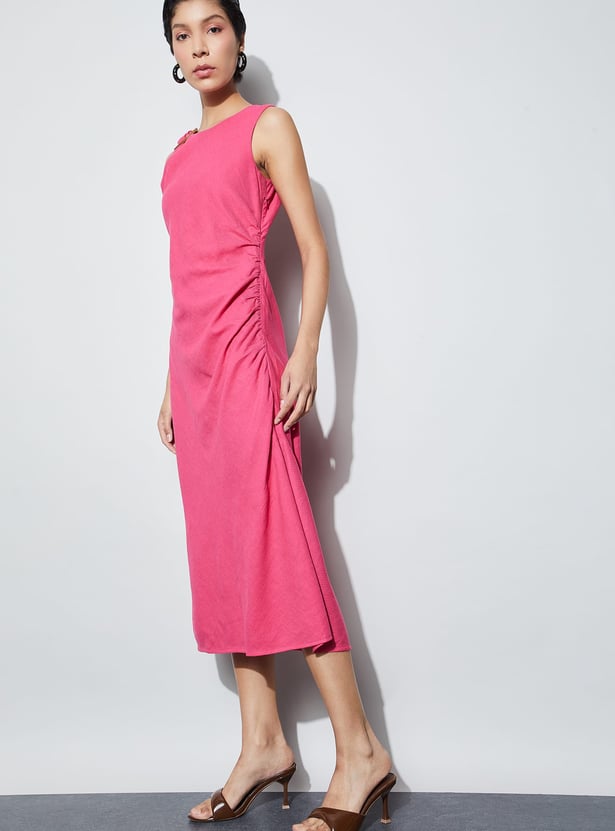 CODE Solid Midi Dress