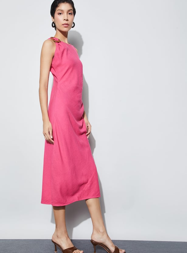 CODE Solid Midi Dress