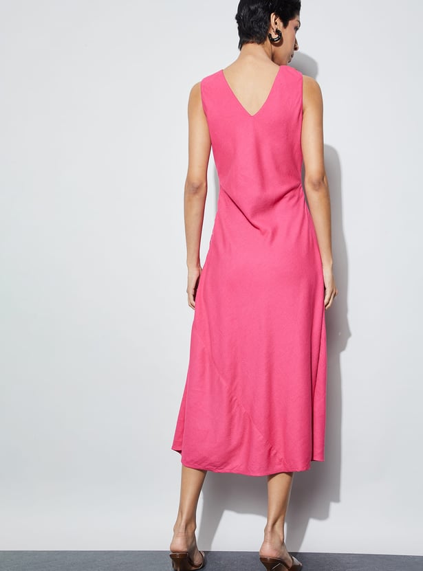 CODE Solid Midi Dress
