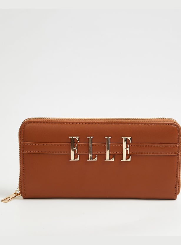 ELLE Solid Zip Around Wallet