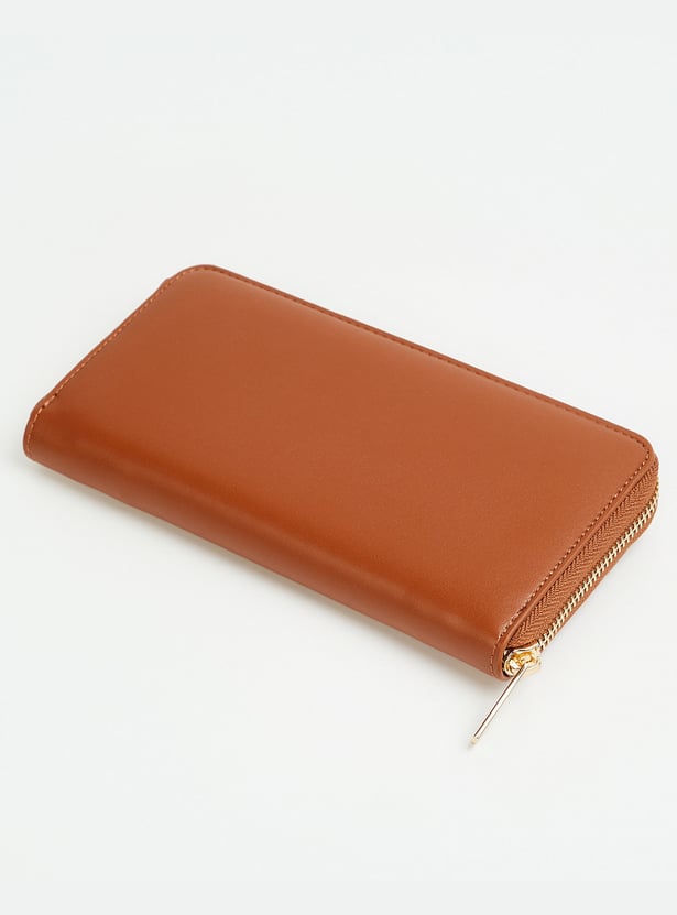 ELLE Solid Zip Around Wallet