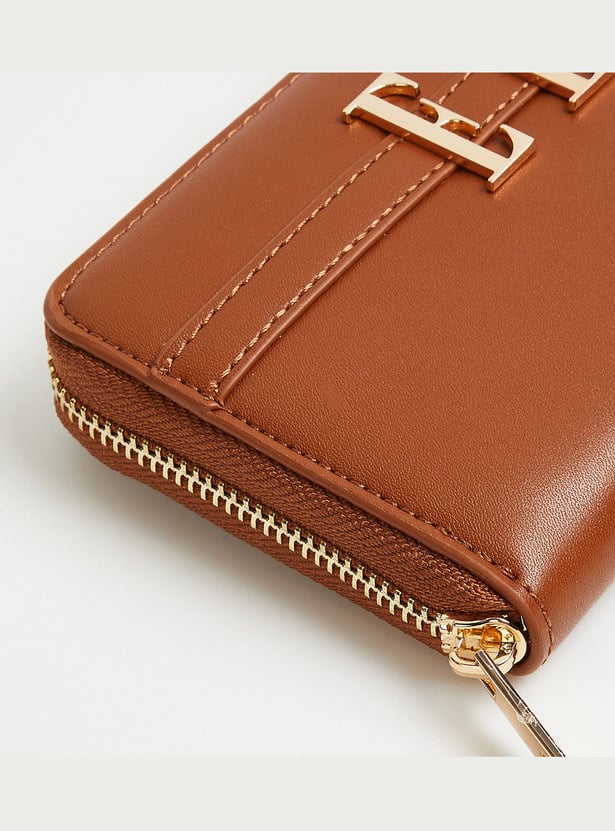 ELLE Solid Zip Around Wallet