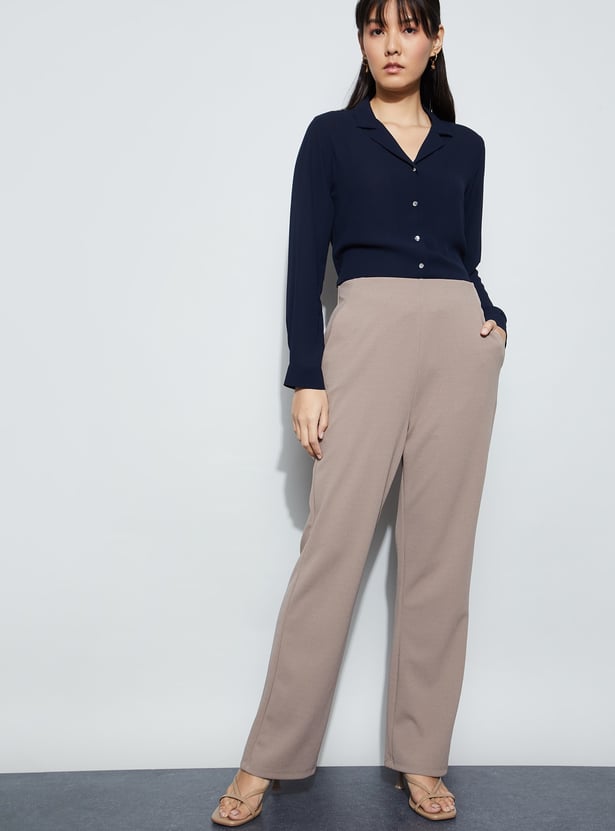 CODE CLASSIC Solid Cuban Collar Shirt