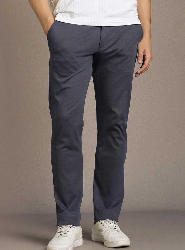 LP SPORT Solid Slim Tapered Trousers