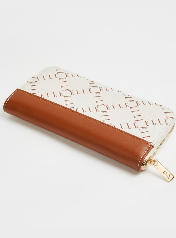 ELLE Monogram Print Zip-Around Wallet