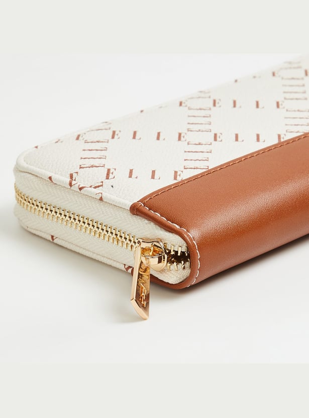 ELLE Monogram Print Zip-Around Wallet
