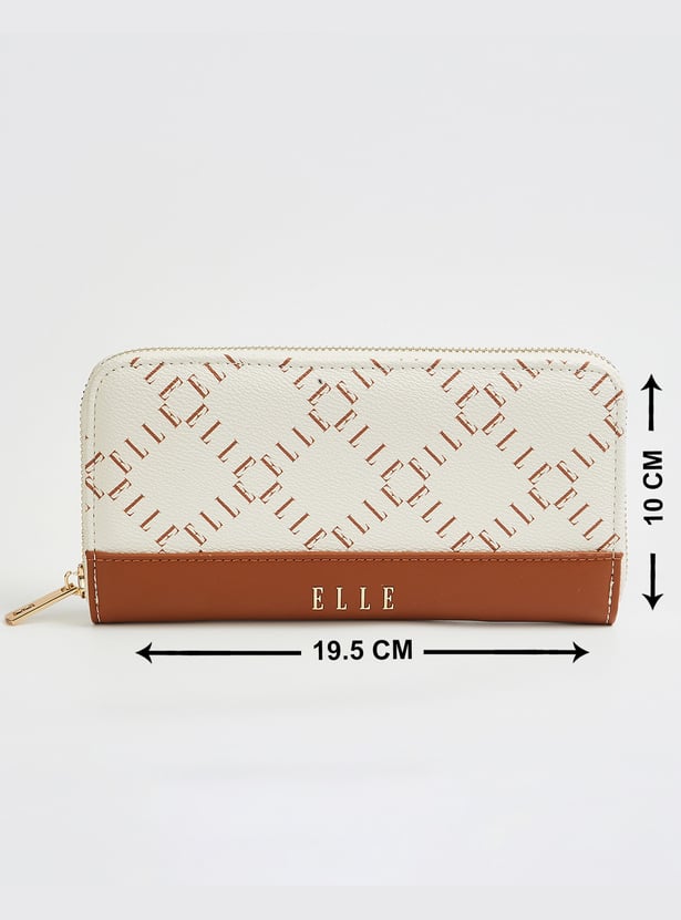 ELLE Monogram Print Zip-Around Wallet