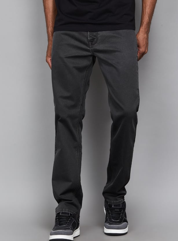 SPYKAR Washed Regular Straight Jeans