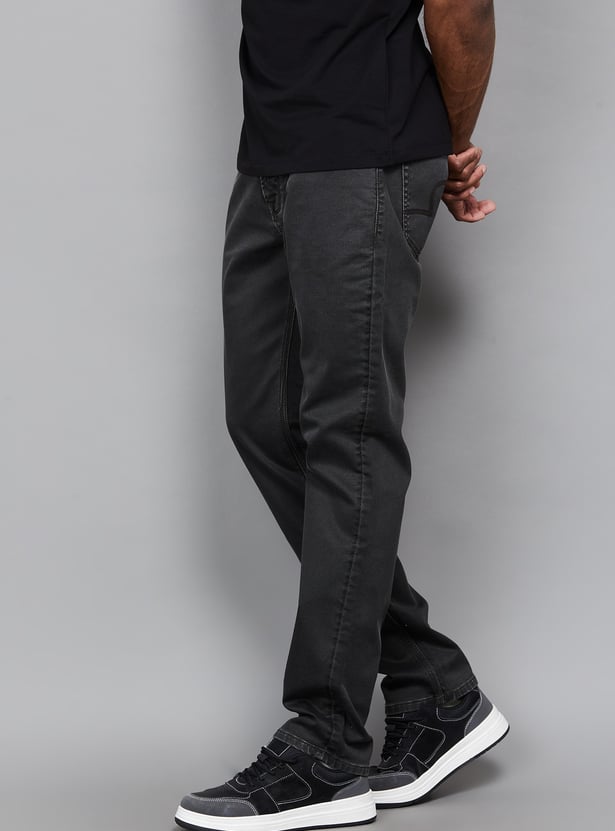 SPYKAR Washed Regular Straight Jeans