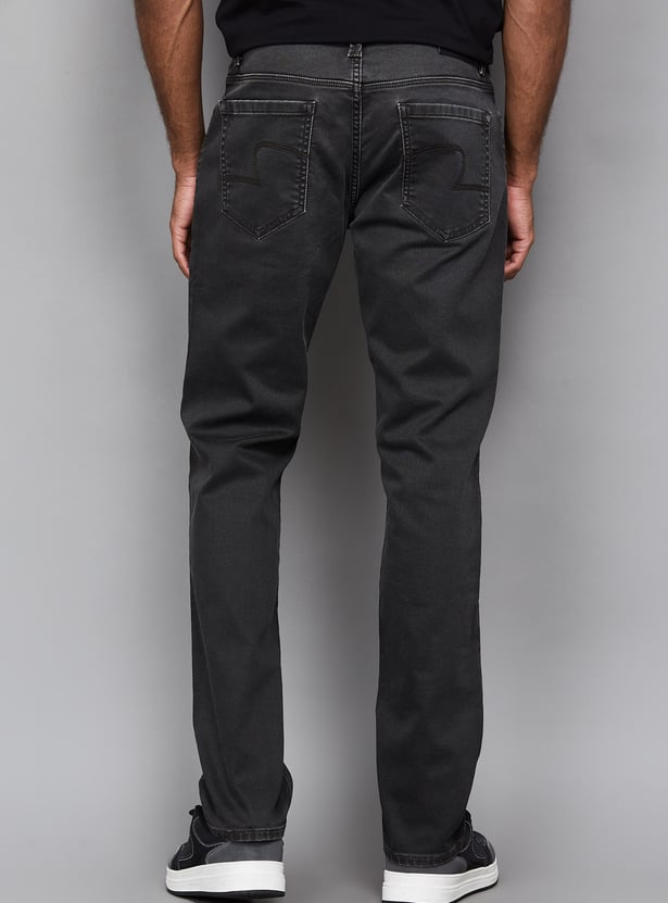 SPYKAR Washed Regular Straight Jeans