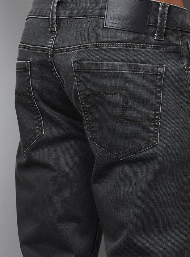 SPYKAR Washed Regular Straight Jeans