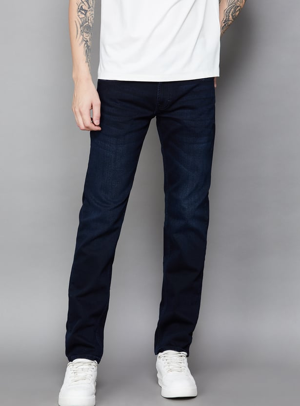 SPYKAR Washed Regular Straight Jeans
