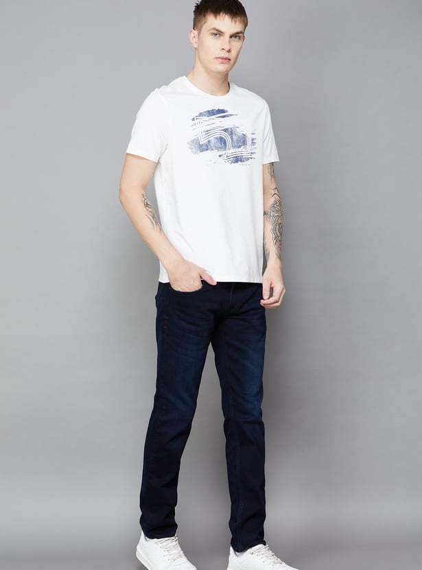 SPYKAR Washed Regular Straight Jeans