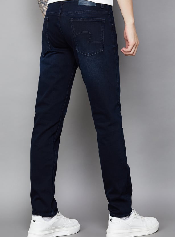 SPYKAR Washed Regular Straight Jeans