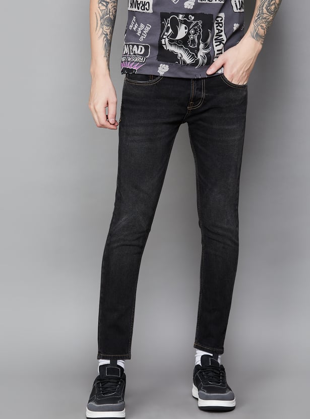 SPYKAR Washed Slim Tapered Jeans