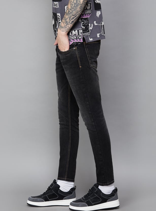 SPYKAR Washed Slim Tapered Jeans