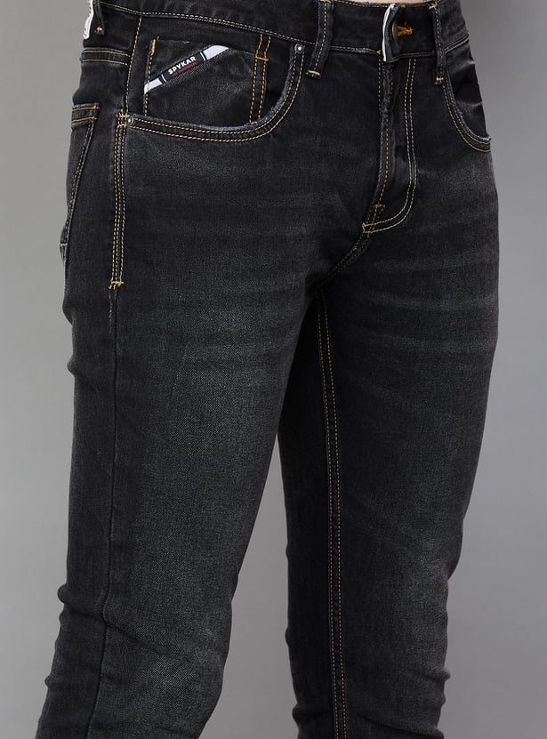 SPYKAR Washed Slim Tapered Jeans