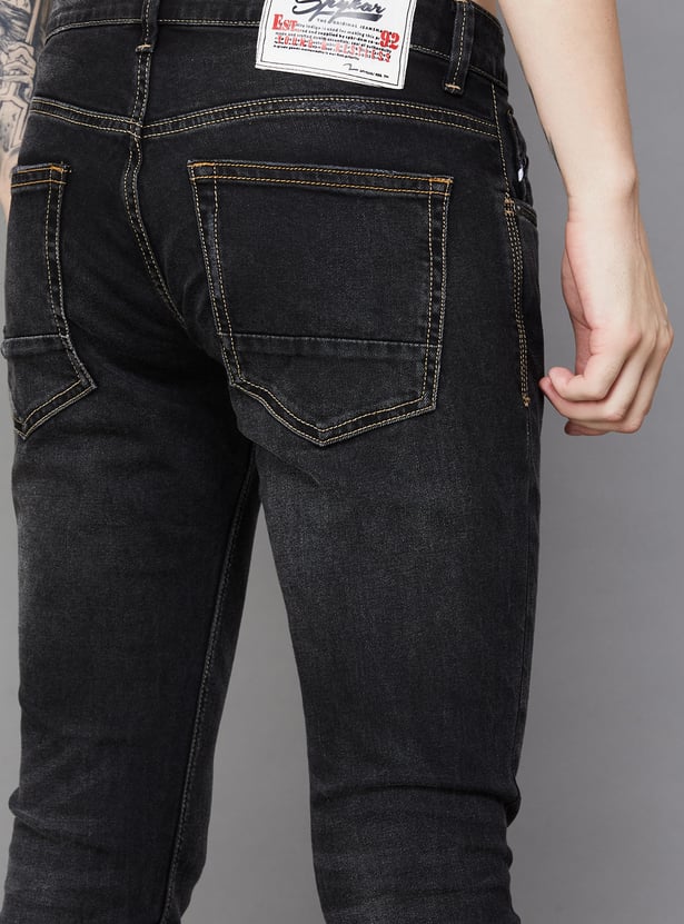 SPYKAR Washed Slim Tapered Jeans