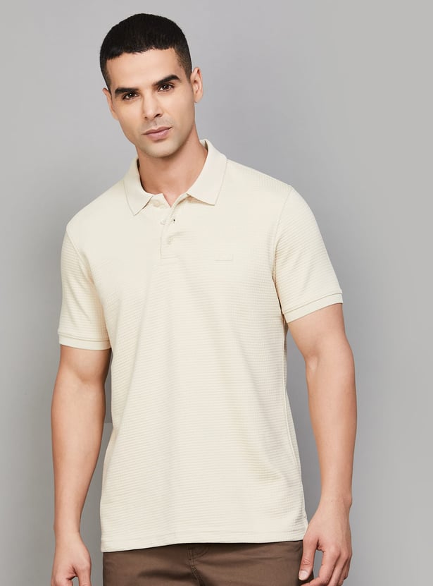 SPYKAR Textured Polo T-shirt