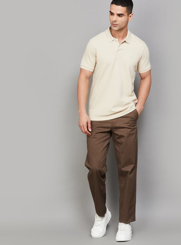 SPYKAR Textured Polo T-shirt