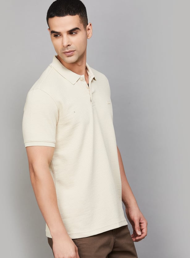 SPYKAR Textured Polo T-shirt