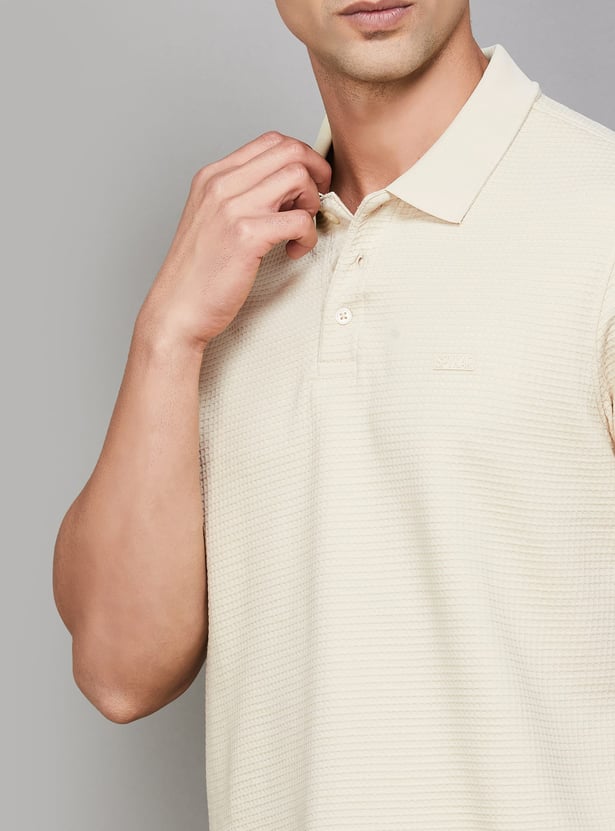 SPYKAR Textured Polo T-shirt