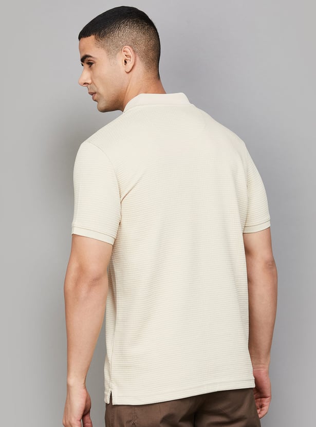 SPYKAR Textured Polo T-shirt
