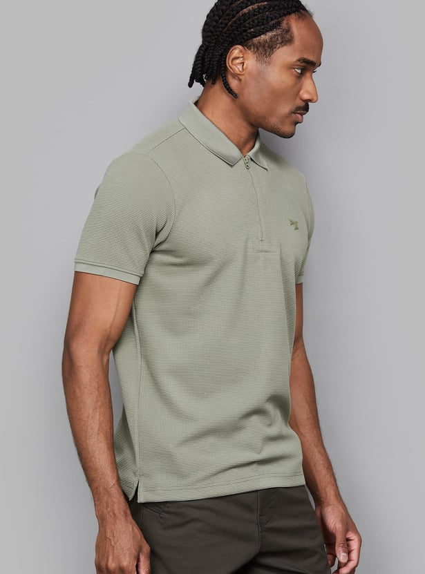 SPYKAR Textured Polo T-shirt