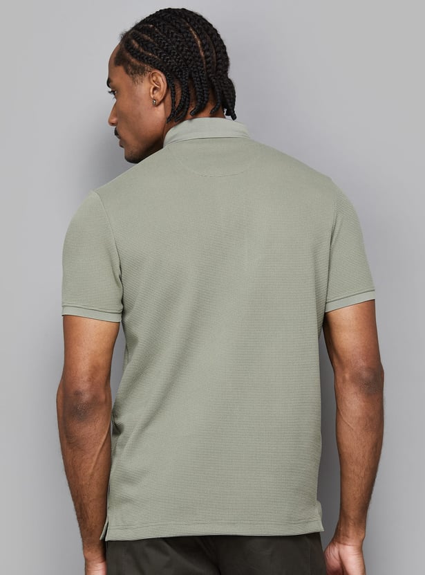 SPYKAR Textured Polo T-shirt