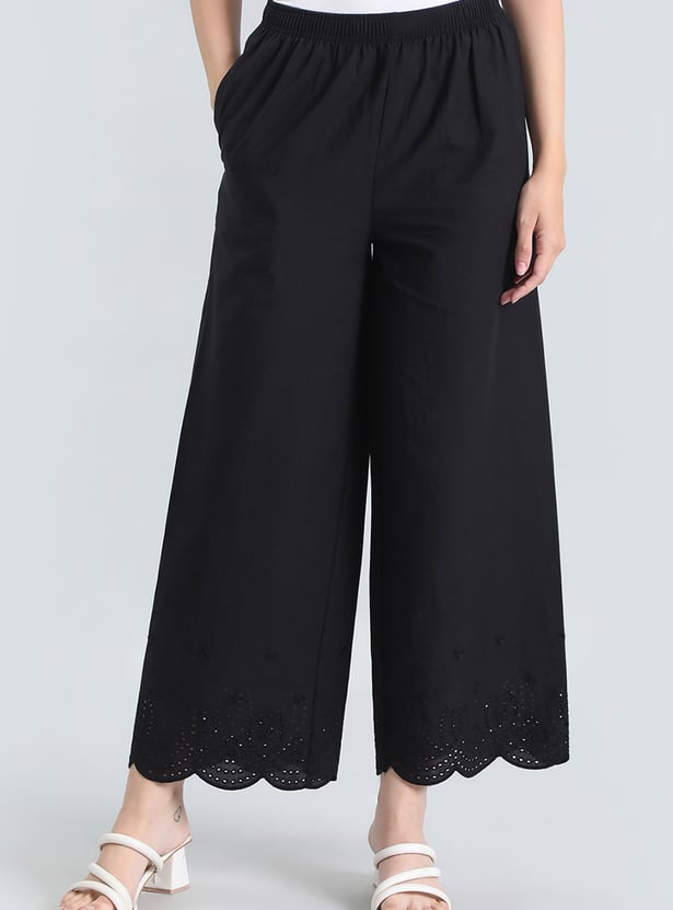 GO COLORS Embroidered Palazzos